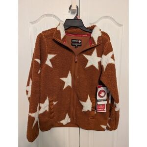 CANADA WEATHER GEAR WOMENS SHERPA "STARS" FULL ZIP SWEATER JACKET NWT Medium